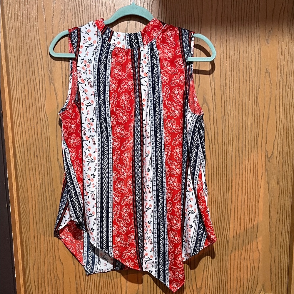 C EST. 1946 red white and blue women’s tank top, size large